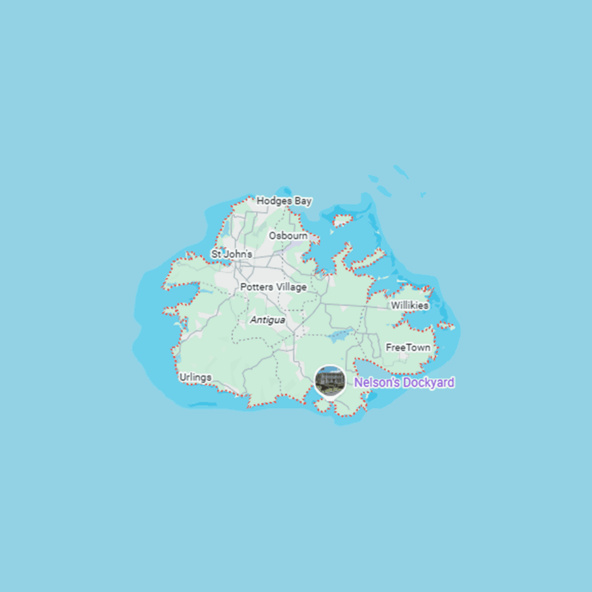 Map of Liberta, Antigua