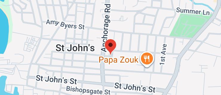Map of St John's, Antigua & Barbuda
