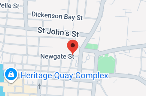 Map of Upper, Newgate St, St John's, Antigua & Barbuda