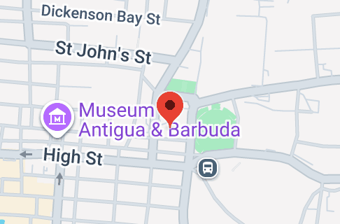 Map of Upper Church St, St John's, Antigua & Barbuda