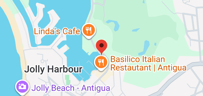 Map of Jolly Harbour Marina, Antigua & Barbuda