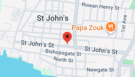 Map of St John's St, St John's, Antigua & Barbuda