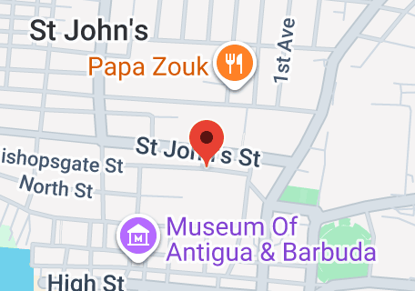 Map of Upper Bishopsgate St, AG, Antigua & Barbuda