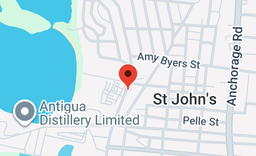Map of Bay St, St John's, Antigua & Barbuda