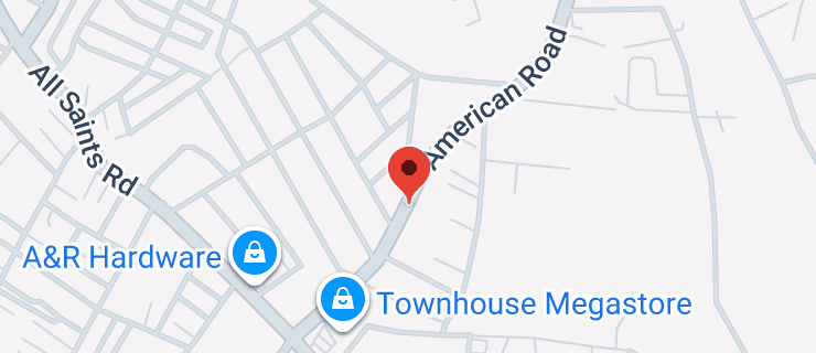 Map of American Road, St John's, Antigua & Barbuda