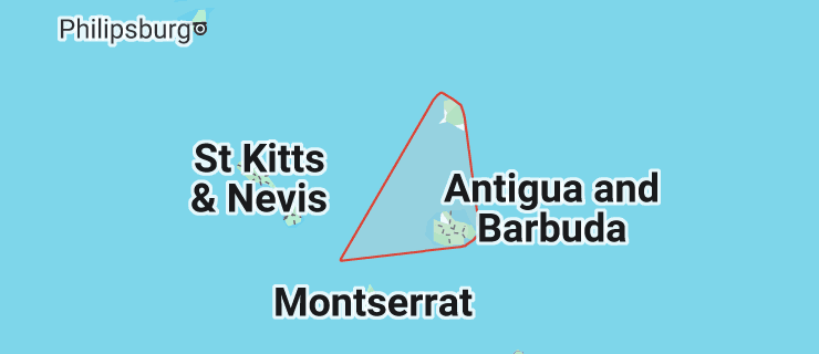 Map of Fitches Creek Dr, St. George, Antigua