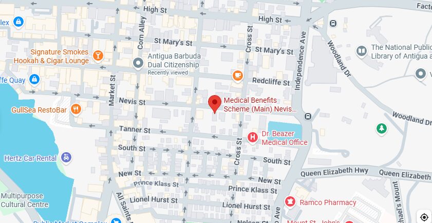 Map of 4595+P7Q, Nevis St, St John's, Antigua & Barbuda