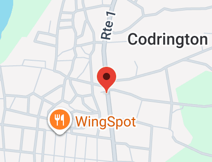 Map of Rte 1, Codrington, Barbuda
