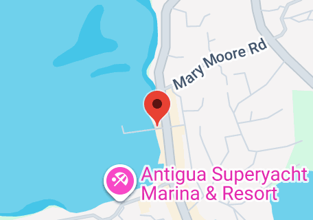 Map of Falmouth Harbour Marina, English Harbour, Antigua & Barbuda
