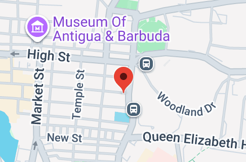 Map of Redcliffe St, St John's, Antigua & Barbuda