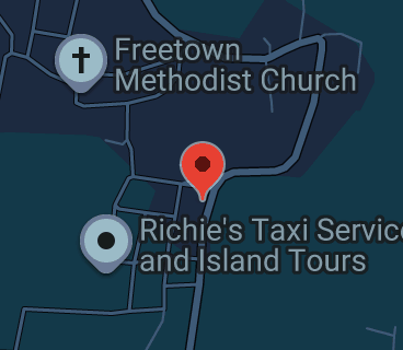 Map of FreeTown, Antigua & Barbuda